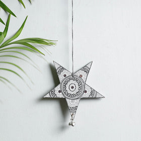  Star - Festive Decor Sequin Work Handpainted Wooden Hanging 