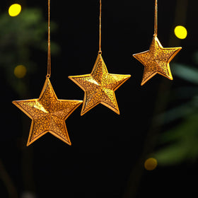 Star - kashmir handpainted christmas decor ornament 22