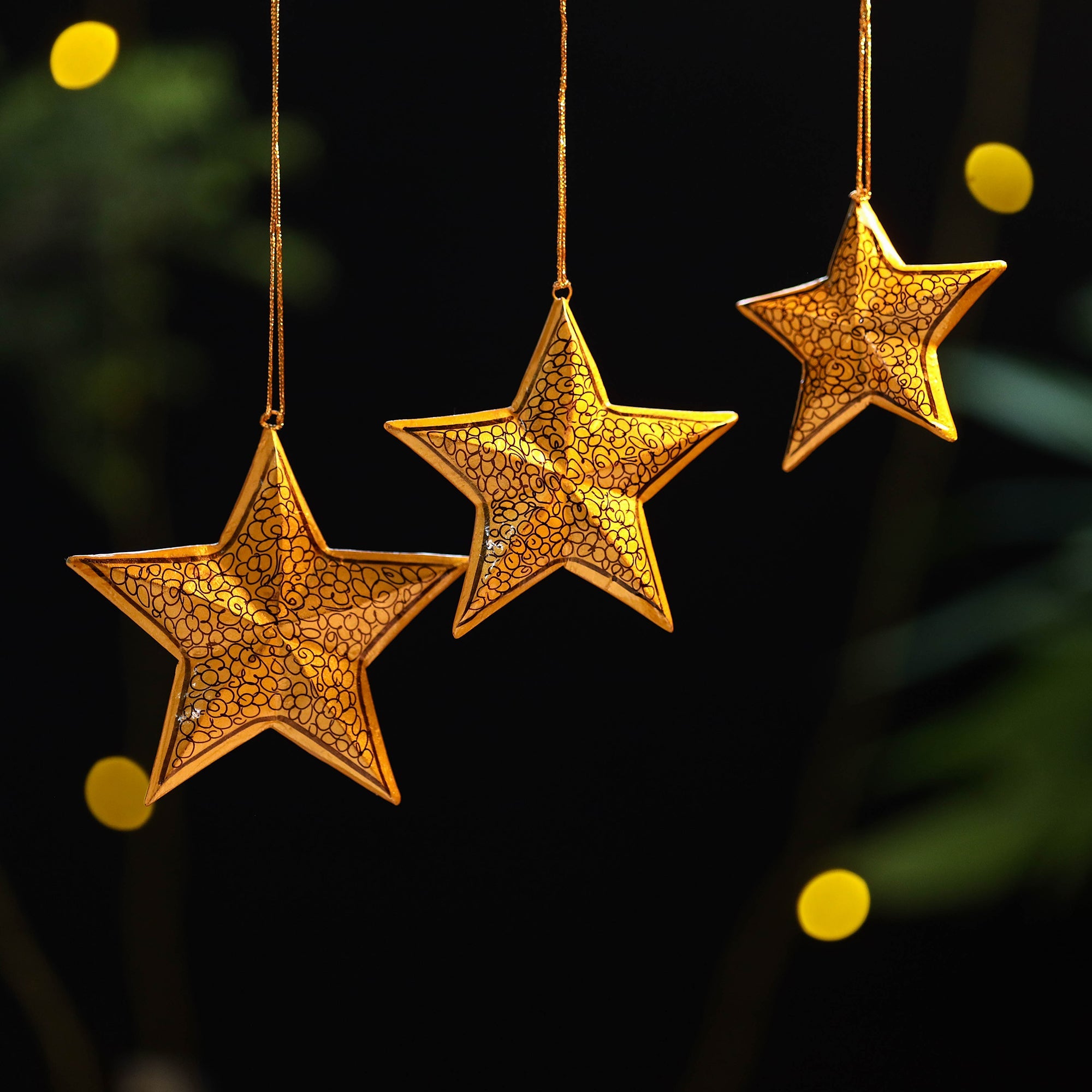 Star - kashmir handpainted christmas decor ornament 22