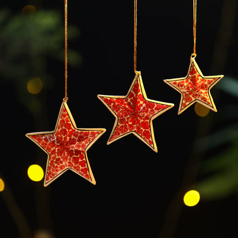 Star - kashmir handpainted christmas decor ornament 29