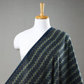  Steel Blue Chevron Block Print Cotton Ajrakh Fabric