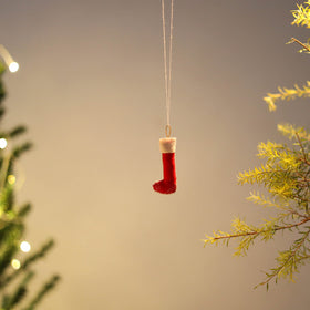  Stocking - Handcrafted Stuffed Christmas Ornament
