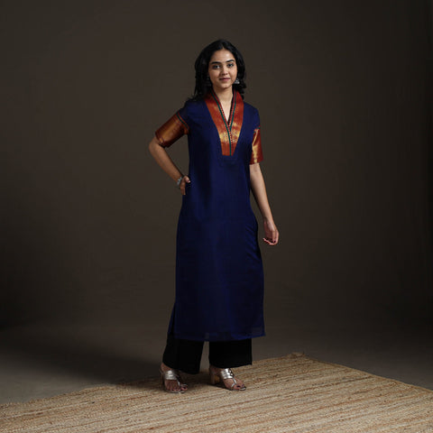 Straight cotton dharwad kurta for women 02 - handcrafted