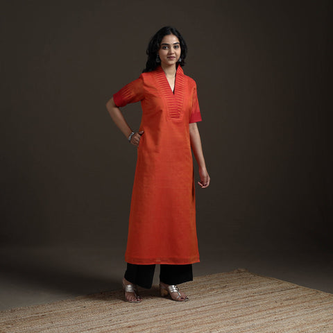 Straight cotton dharwad kurta for women 03 - handcrafted
