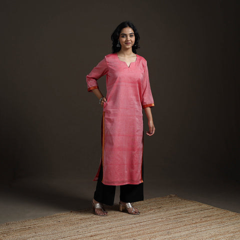 Straight cotton dharwad kurta for women 08 - handcrafted