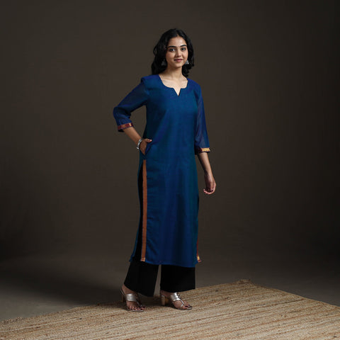 Straight cotton dharwad kurta for women 09 - handcrafted