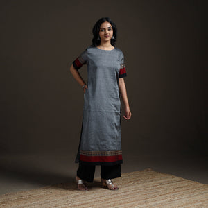 Straight cotton dharwad kurta for women 13 - handcrafted
