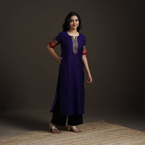 Straight cotton dharwad kurta for women 15 - handcrafted