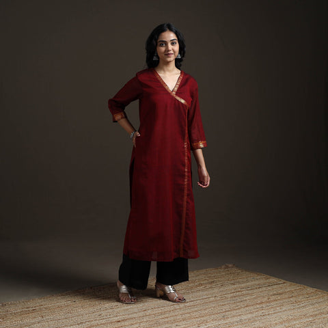 Straight cotton dharwad kurta for women 21 - handcrafted