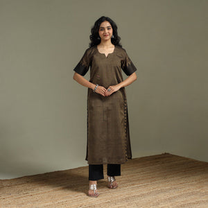 Straight cotton dharwad kurta for women 26 - handcrafted