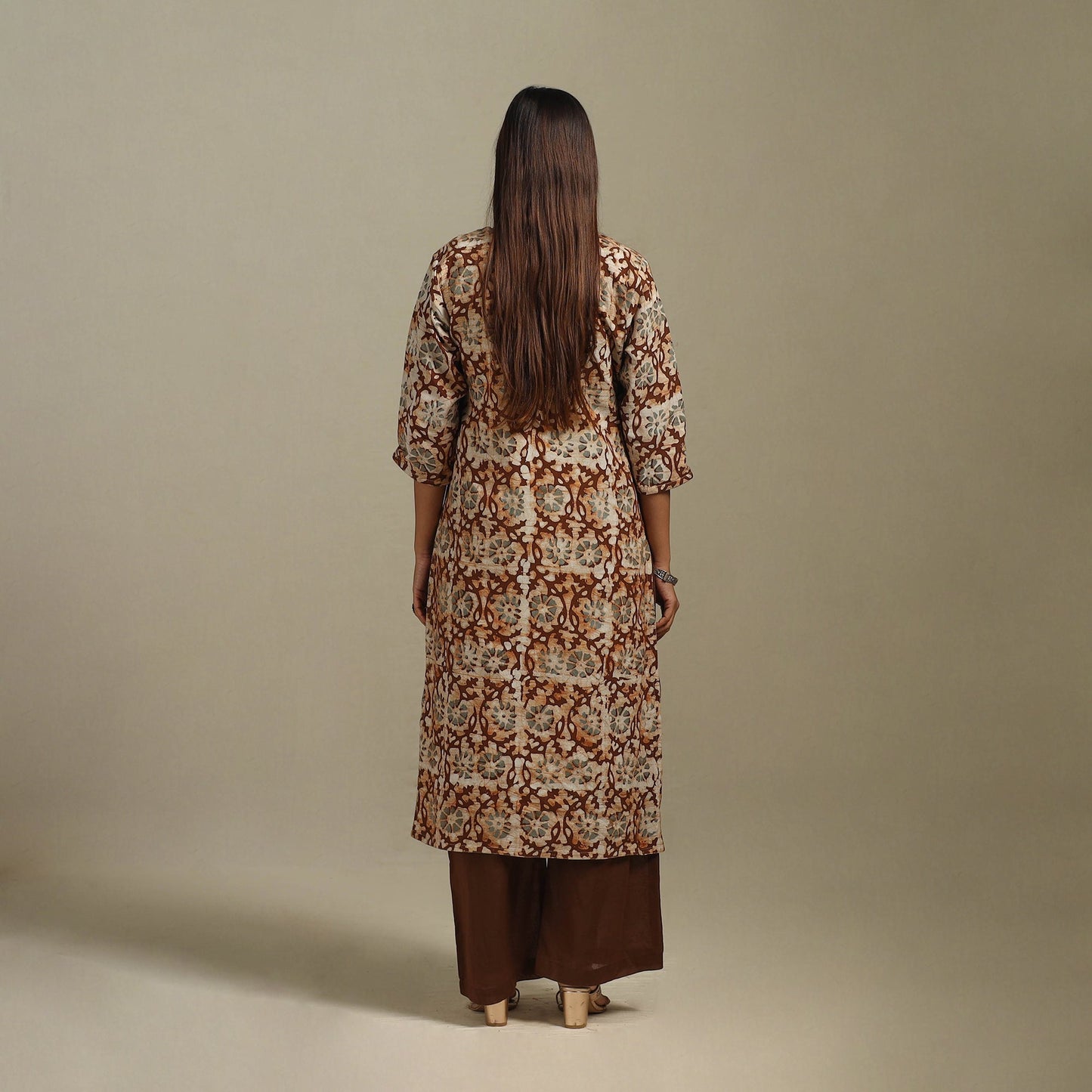 Straight cotton hand batik kurta for women 23 - handcrafted