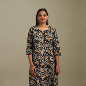 Straight cotton hand batik kurta for women 24 - handcrafted