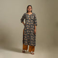 Straight cotton hand batik kurta for women 24 - handcrafted
