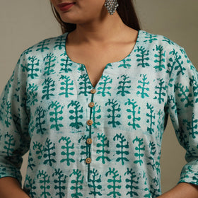 Straight cotton hand batik kurta for women 25 - handcrafted