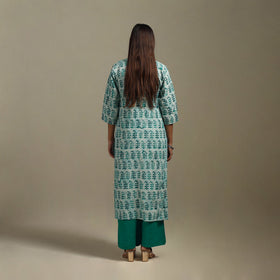 Straight cotton hand batik kurta for women 25 - handcrafted