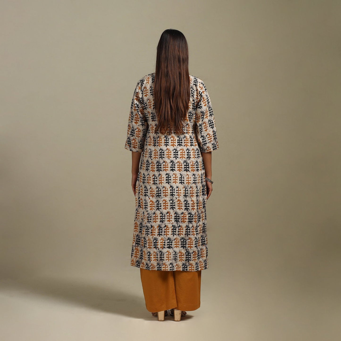 Straight cotton hand batik kurta for women 26 - handcrafted