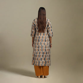 Straight cotton hand batik kurta for women 26 - handcrafted