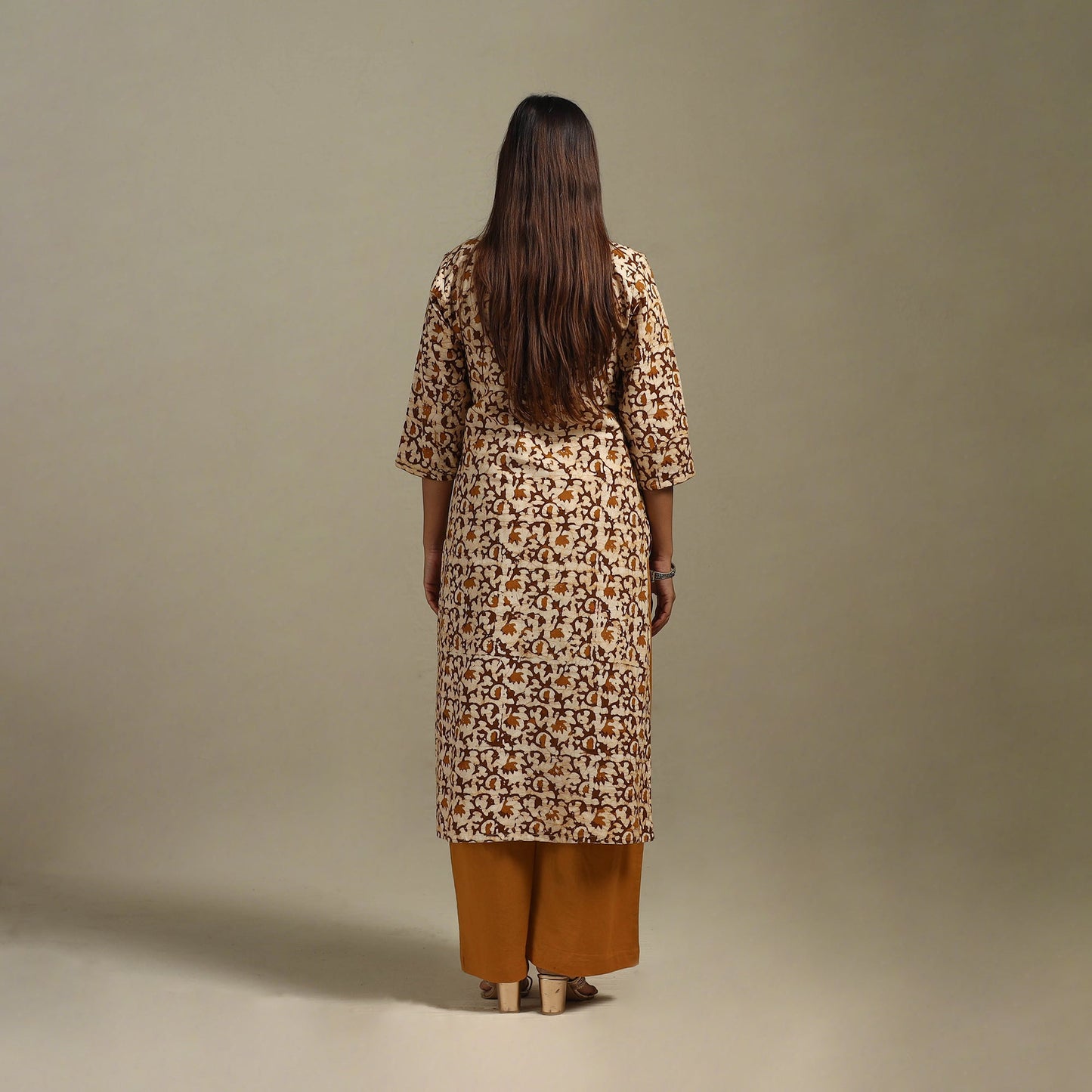 Straight cotton hand batik kurta for women 27 - handcrafted