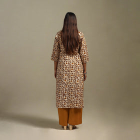 Straight cotton hand batik kurta for women 27 - handcrafted