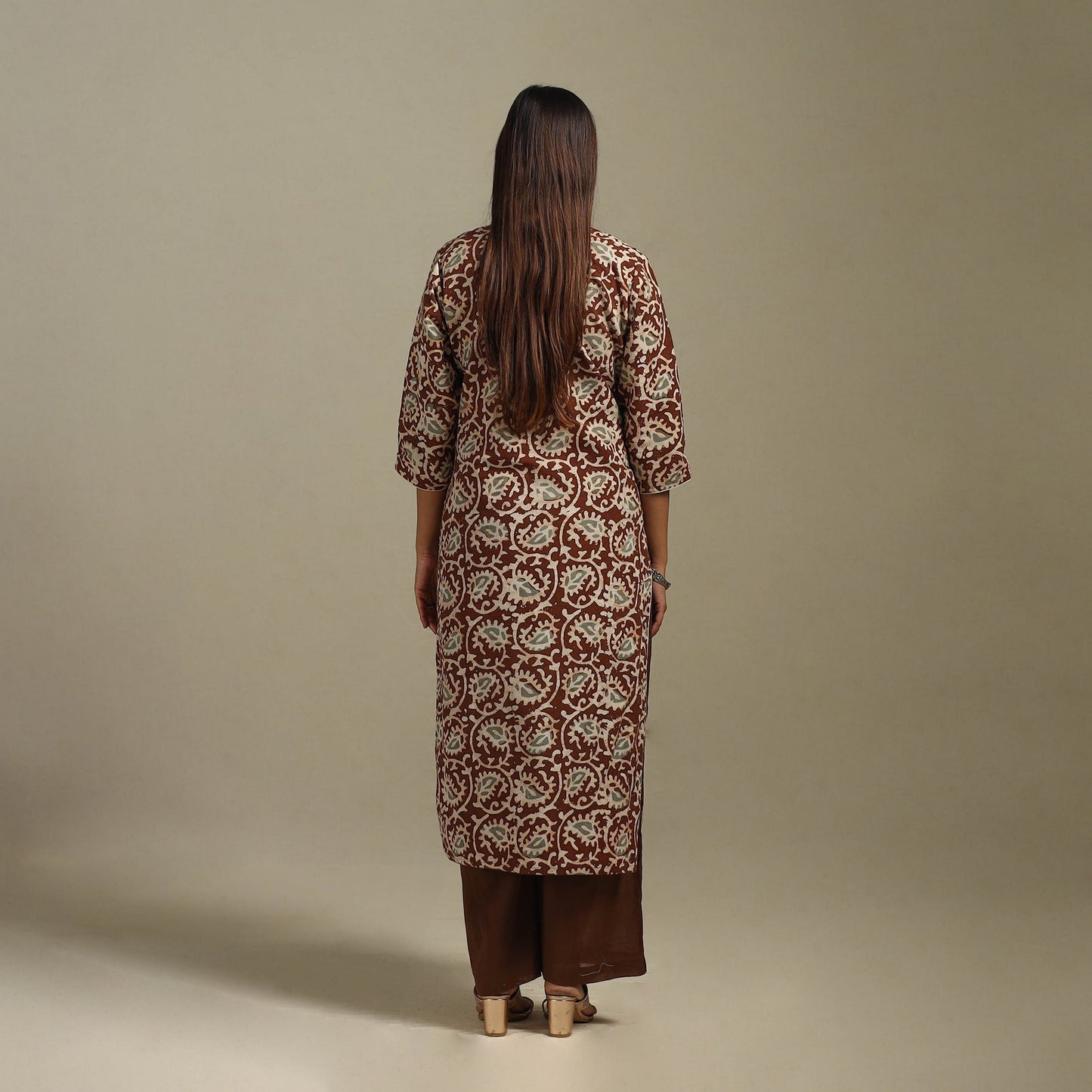 Straight cotton hand batik kurta for women 28 - handcrafted