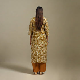 Straight cotton hand batik kurta for women 29 - handcrafted