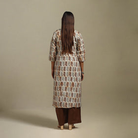 Straight cotton hand batik kurta for women 30 - handcrafted