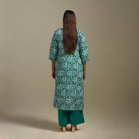 Straight cotton hand batik kurta for women 31 - handcrafted