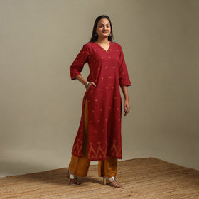 Straight cotton hand embroidered jamdani border thread buti