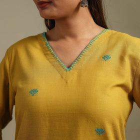 Straight cotton hand embroidered jamdani border thread buti