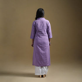 Straight cotton jacquard kurta for women 08 - handcrafted