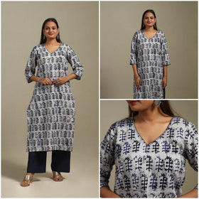 Straight embroidered cotton hand batik kurta for women 33