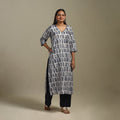 Straight embroidered cotton hand batik kurta for women 33