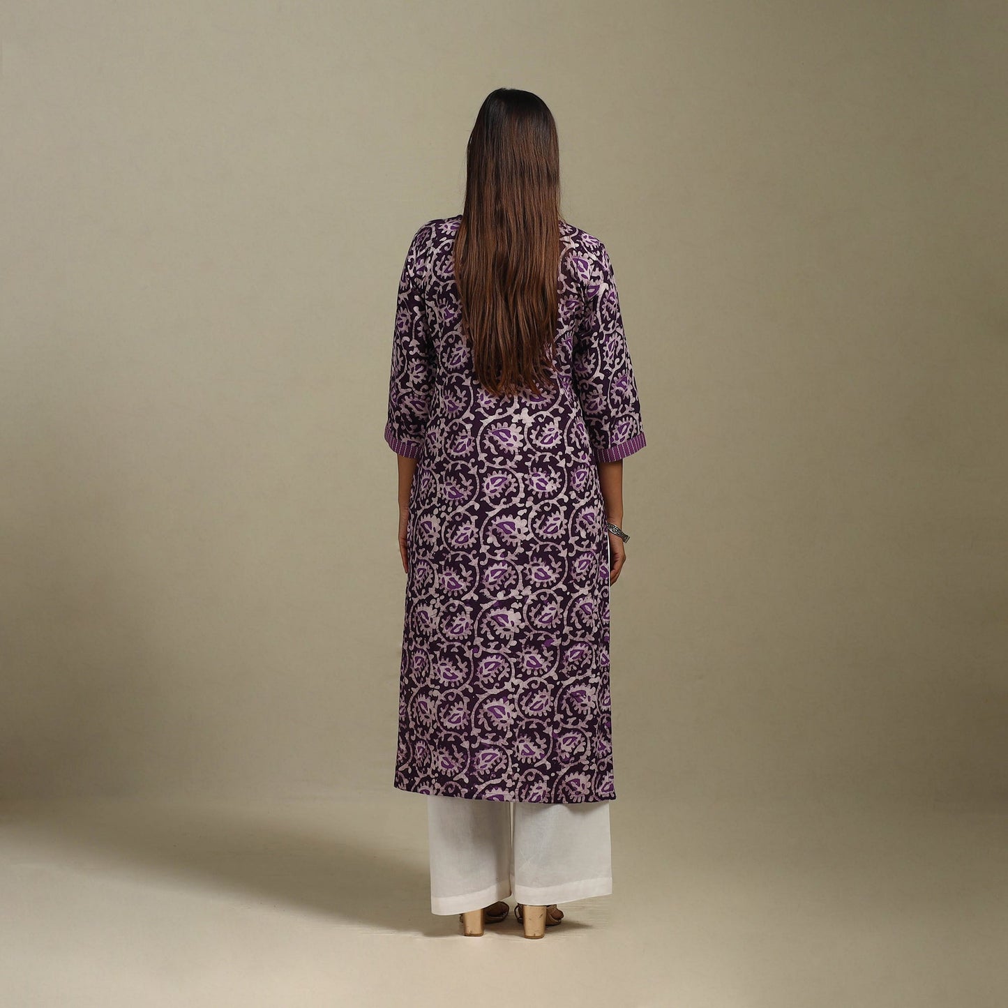 Straight patchwork cotton hand batik kurta for women 22