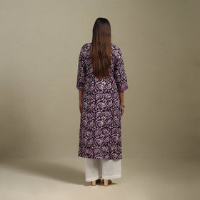 Straight patchwork cotton hand batik kurta for women 22