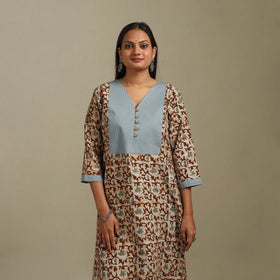 Straight patchwork cotton hand batik kurta for women 35
