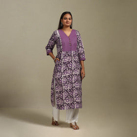 Straight patchwork cotton hand batik kurta for women 41