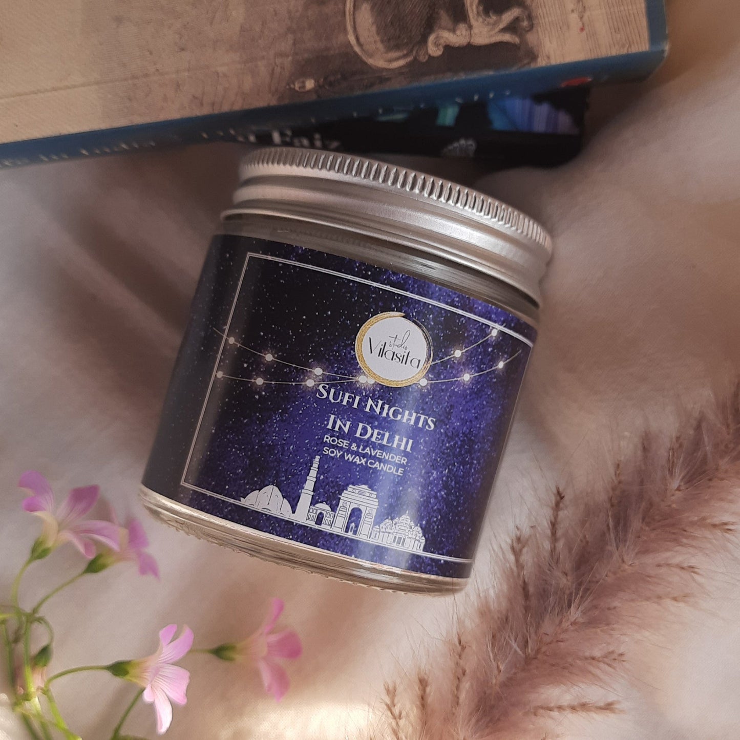 Sufi nights in delhi lavender & rose soy wax candle 80ml