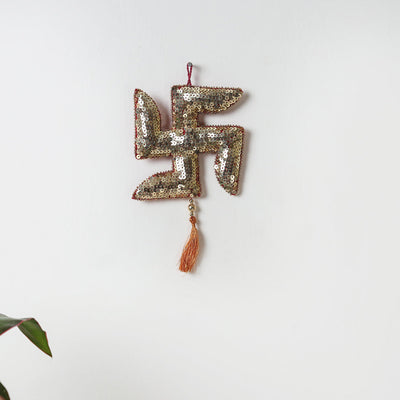  Buy Ganesha - Hand Embroidered Sequin & Beadwork Hanging 