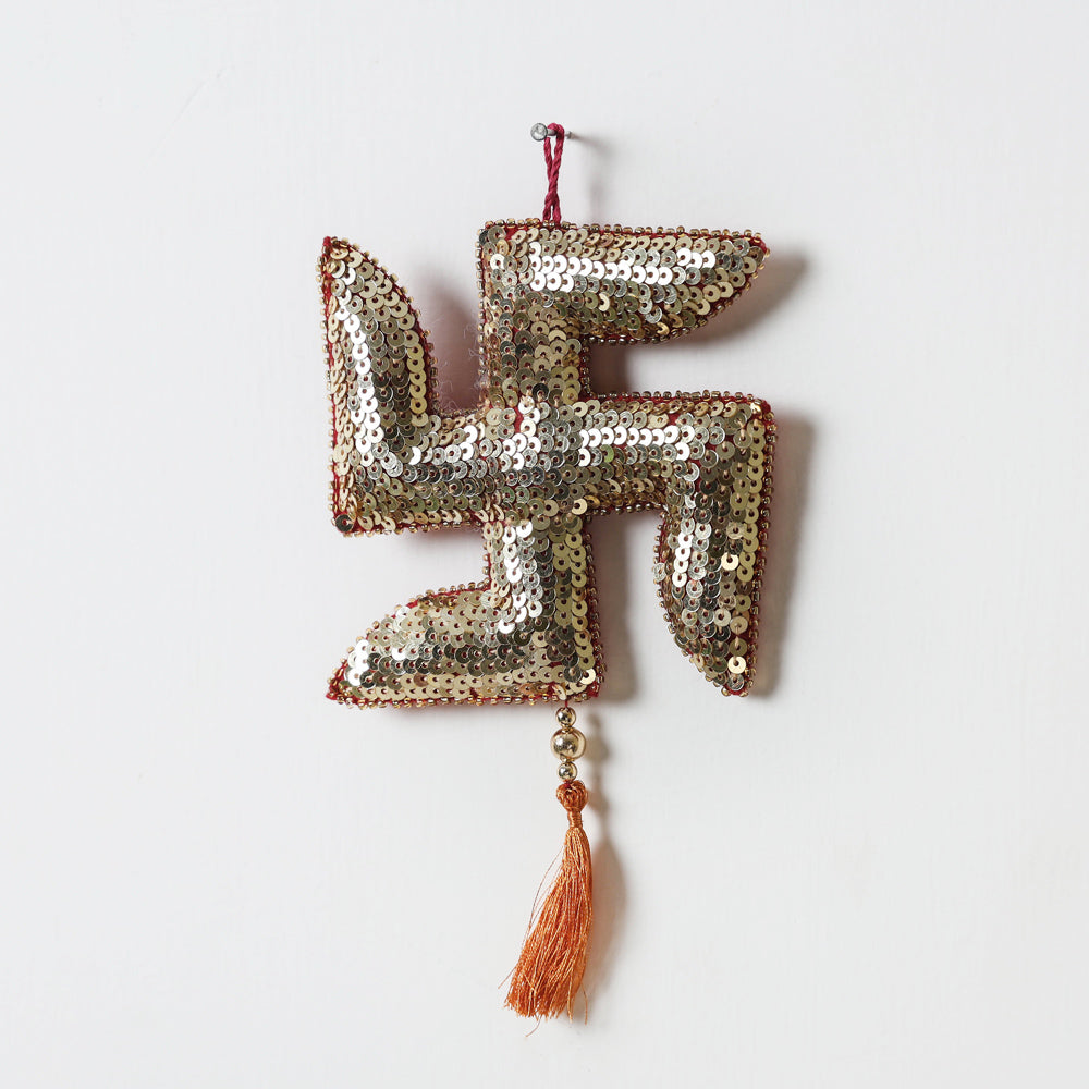  Buy Ganesha - Hand Embroidered Sequin & Beadwork Hanging 