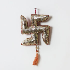  Buy Ganesha - Hand Embroidered Sequin & Beadwork Hanging 