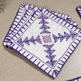  Taat Wool Thread Hand Embroidered Upcycled Coasters 