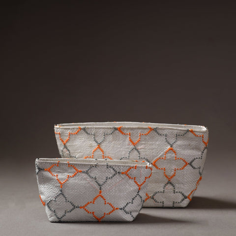  Taat Wool Thread Hand Embroidered Upcycled Pouch 