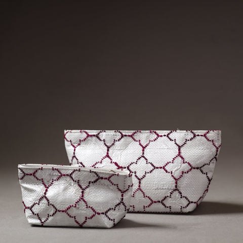  Taat Wool Thread Hand Embroidered Upcycled Pouch 