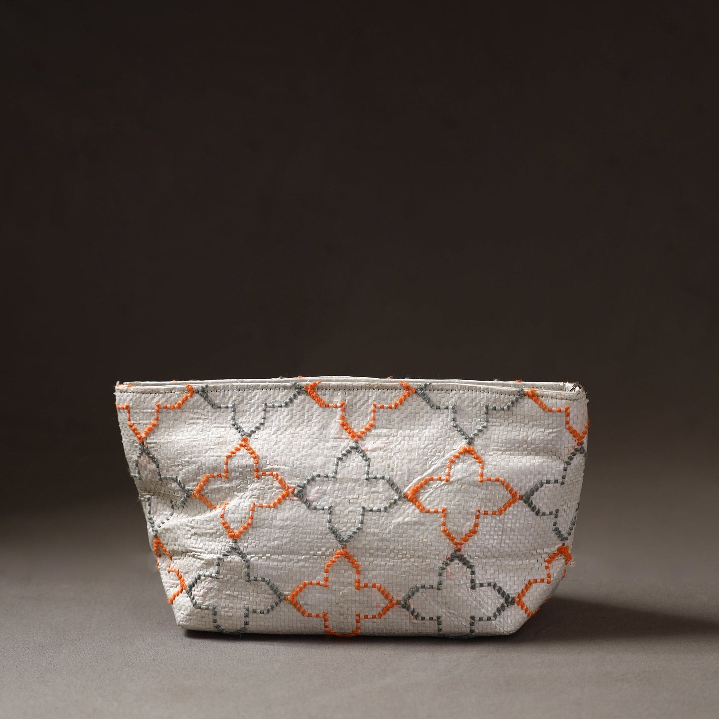  Taat Wool Thread Hand Embroidered Upcycled Pouch 