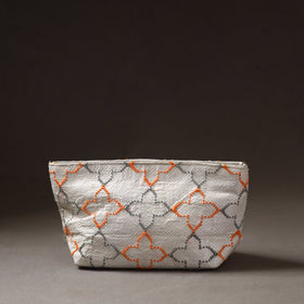  Taat Wool Thread Hand Embroidered Upcycled Pouch 