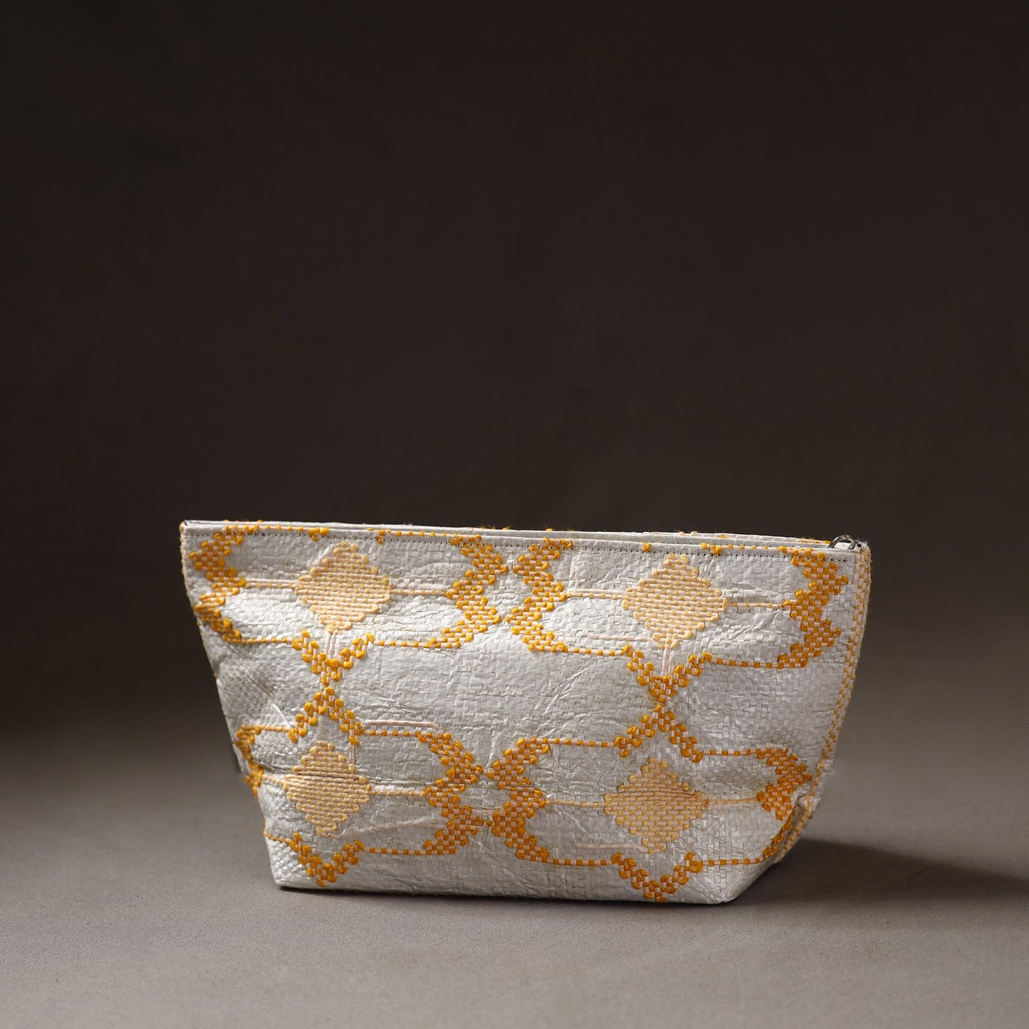  Taat Wool Thread Hand Embroidered Upcycled Pouch 