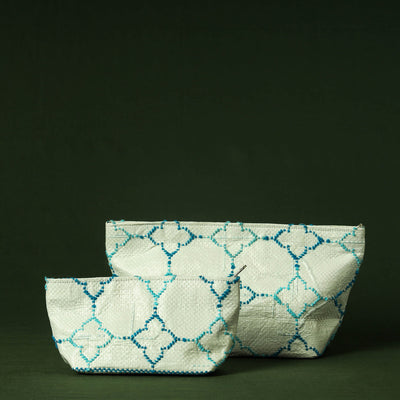  Taat Wool Thread Hand Embroidered Upcycled Pouch 