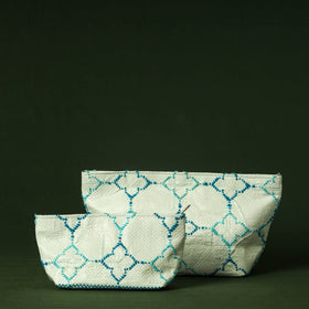  Taat Wool Thread Hand Embroidered Upcycled Pouch 