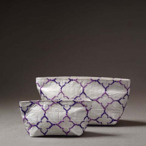  Taat Wool Thread Hand Embroidered Upcycled Pouch 