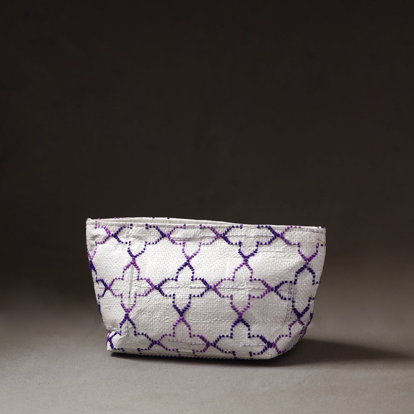  Taat Wool Thread Hand Embroidered Upcycled Pouch 